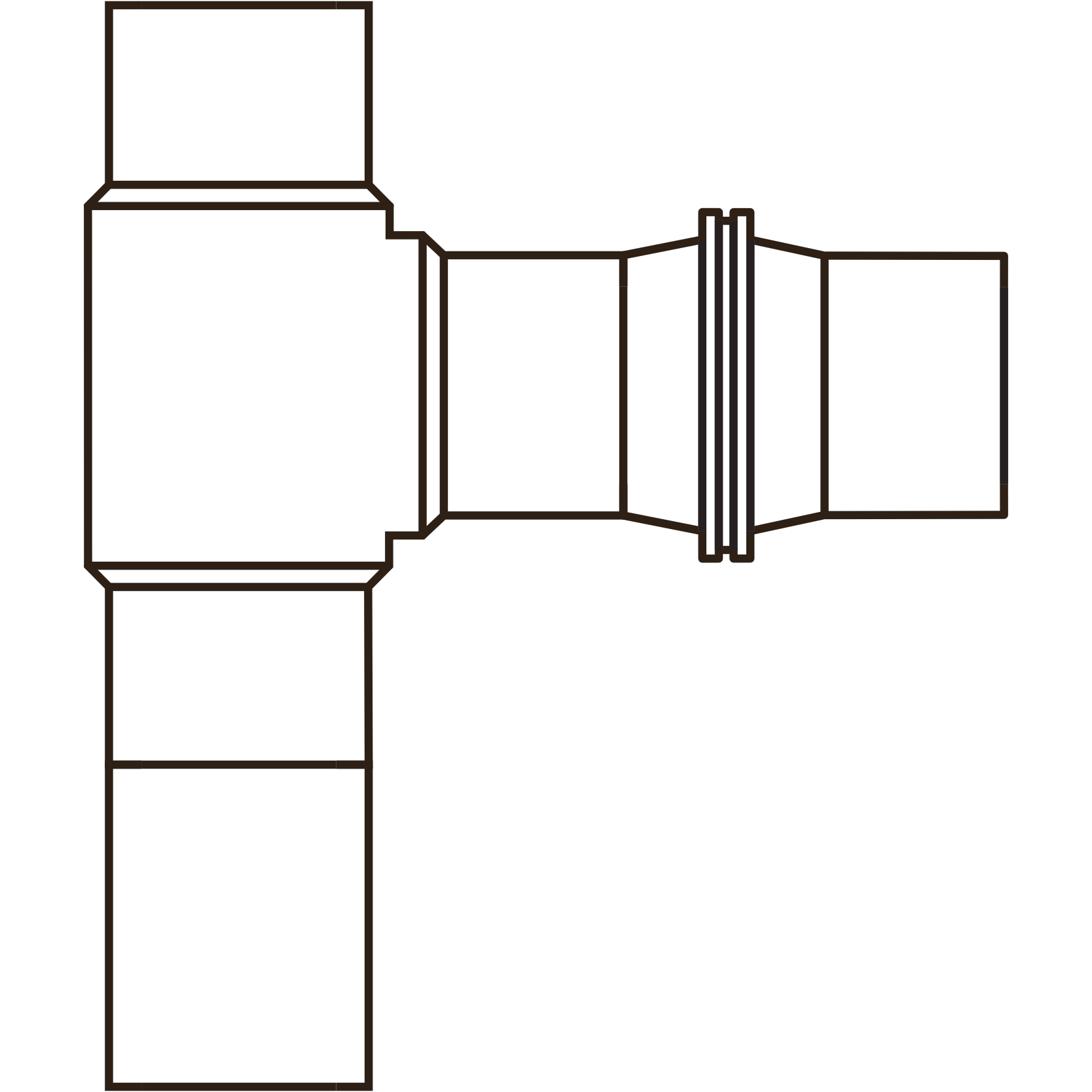 Mill Pro Dropped Tee Spigot Icon