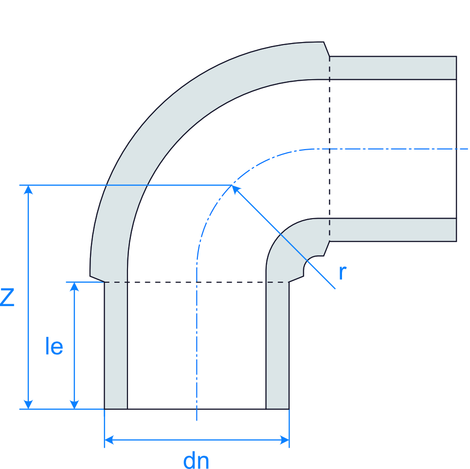 Elbow Mld 90 LS Blk Ill