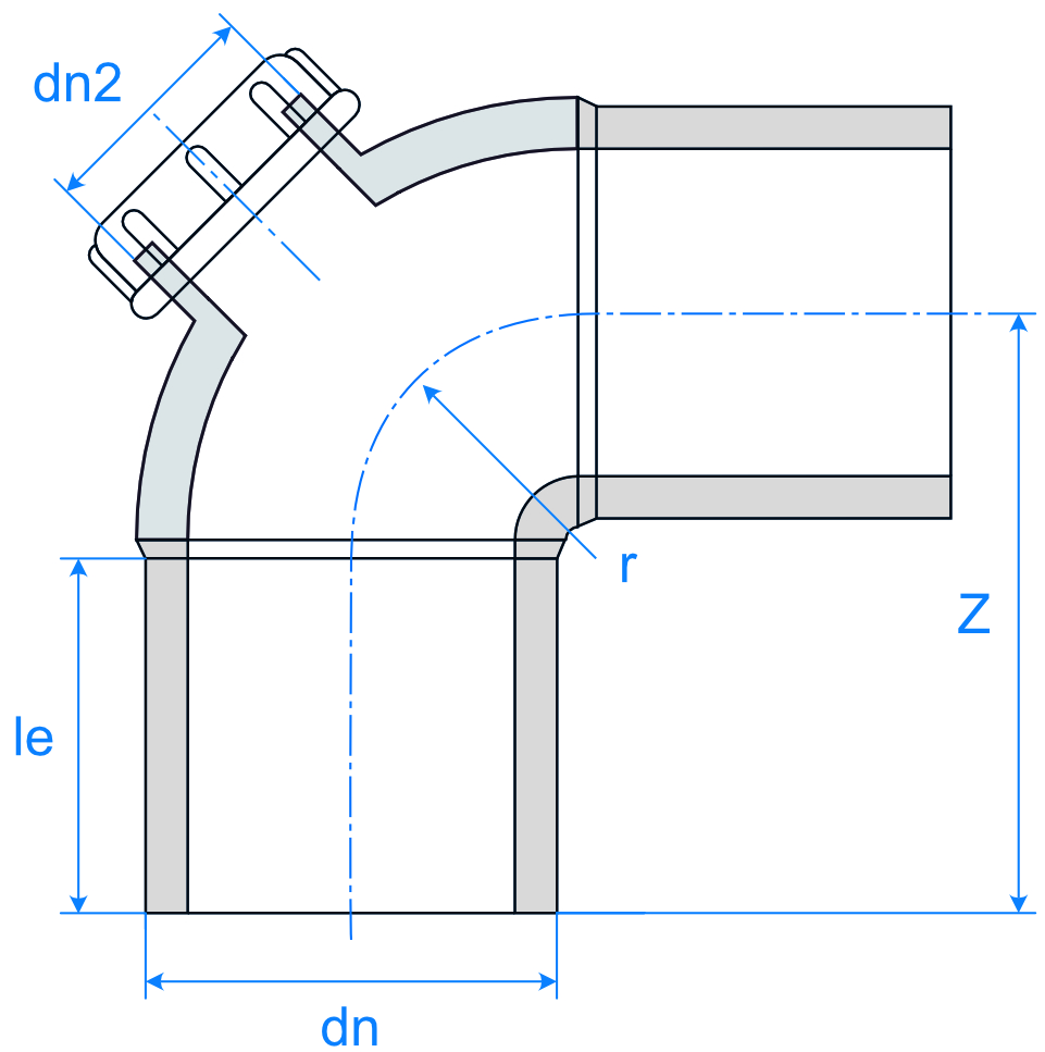 Cleaning Elbow Mld 90 LS Blk Ill