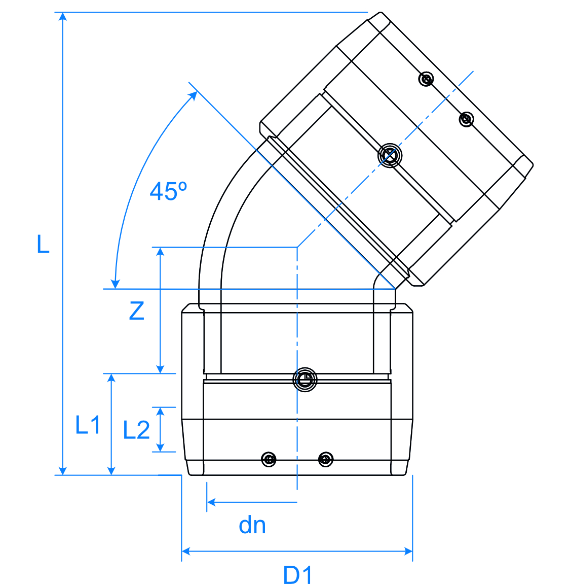 Friatec Elbow W45 XL EF Blk Ill