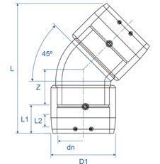 Friatec Elbow W45 XL EF Blk Ill